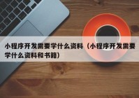 小程序开发需要学什么资料（小程序开发需要学什么资料和书籍）