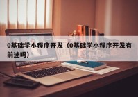 0基础学小程序开发（0基础学小程序开发有前途吗）